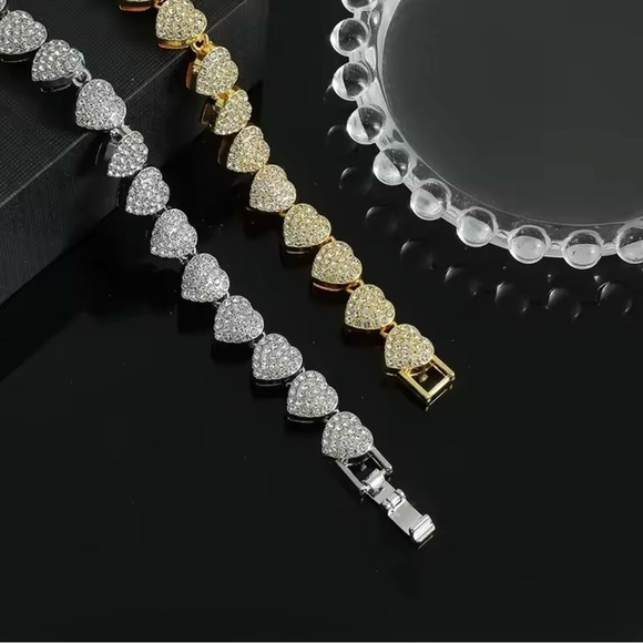 Heart Shape Cubin Chain Necklace Iced Out Men Jewelry 18” - Picture 4 of 11